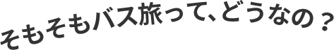 そもそもバス旅って、どうなの？