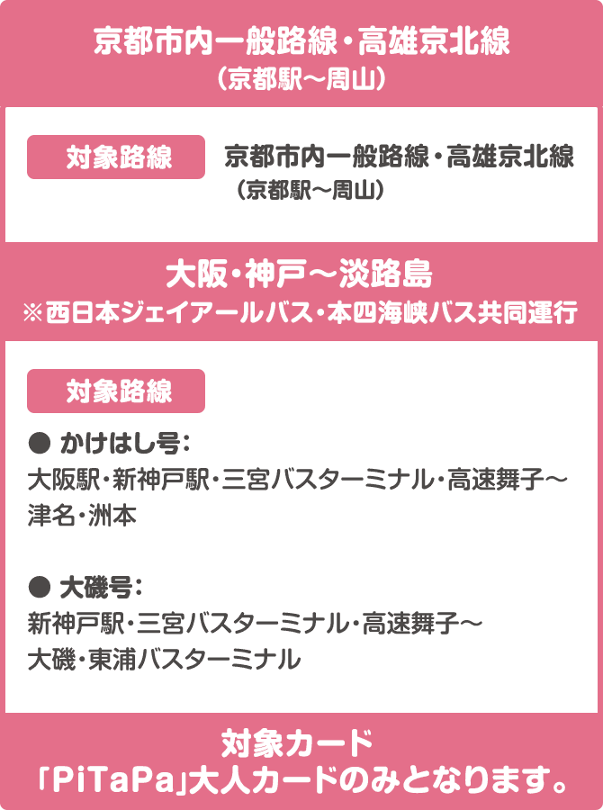 Pitapa Icカードで割引サービスを実施中 西日本jrバス株式会社 西日本jrバス 高速バス 夜行バス 定期観光バス バスツアー 一般路線バス 貸切バス